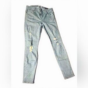 Parker Smith- Navy White Striped Destroyed Skinny Jeans- Women’s